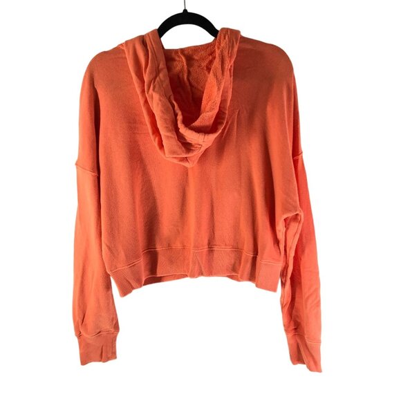 Aerie Offline Womens Cropped Zip-Up Hoodie Pockets Drawstring Orange Size S - Picture 2 of 4